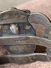 Old Fred Harvey Style Green Turquoise Thunderbird Cuff Needs TLC Read - Additional view 12