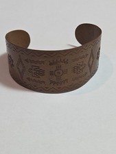 Fred Harvey Solid Cooper Cuff Bracelet Native American Navajo  - Additional view 9