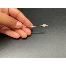 Rare Fred Harvey–Era Sterling Turquoise Stick Pin 3″ Green Cabochon Southwest - Additional view 2