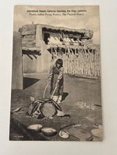 Vintage Fred Harvey Pueblo Indian Firing Pottery The Painted Desert Postcard
