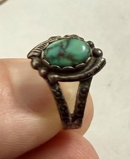 Vintage Maisels Fred Harvey Era Sterling Silver Turquoise Southwestern Ring Sz 6 - Additional view 1