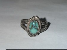 Vintage Maisels Fred Harvey Era Sterling Silver Turquoise Southwestern Ring Sz 6