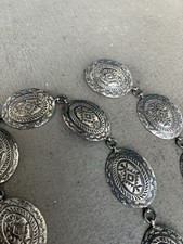 Rare Vintage Signed Sterling Silver 41” Concho Belt Fred Harvey Era Stamp Work - Additional view 5