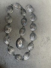 Rare Vintage Signed Sterling Silver 41” Concho Belt Fred Harvey Era Stamp Work - Additional view 6