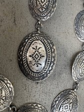 Rare Vintage Signed Sterling Silver 41” Concho Belt Fred Harvey Era Stamp Work - Additional view 7