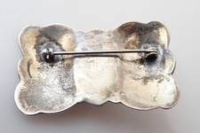 Vintage Navajo Fred Harvey Era Turquoise Bow Sterling Silver Brooch Pin - Additional view 3