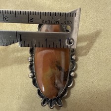Vintage Fred Harvey Style Sterling Silver Agate Brooch – Southwestern – 2″ x 1″  - Additional view 2