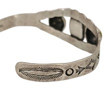 Vintage Fred Harvey Era Native American Navajo Green Turquoise Sterling Bracelet - Additional view 7