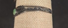 Vintage Fred Harvey Era Navajo STERLING TURQUOISE CUFF Bracelet Sun Medallion - Additional view 2