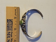 Fred Harvey Turquoise Sterling Cuff Navajo Bracelet Green Southwest Unique Rope - Additional view 19