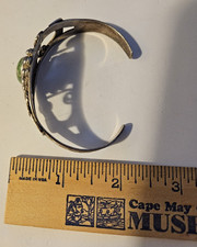 Fred Harvey Turquoise Sterling Cuff Navajo Bracelet Green Southwest Unique Rope - Additional view 20