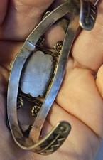 Fred Harvey Turquoise Sterling Cuff Navajo Bracelet Green Southwest Unique Rope - Additional view 7