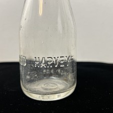 Vintage FRED HARVEY Half (1/2) Pint Embossed Milk Bottle - Additional view 2
