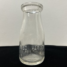 Vintage FRED HARVEY Half (1/2) Pint Embossed Milk Bottle
