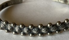 Vintage Fred Harvey Style Tourist Nickel Silver Cuff Bracelet - Additional view 3