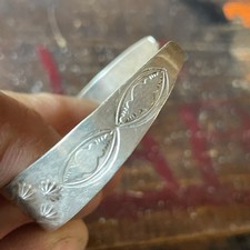 Fred Harvey Era Old Pawn Sterling Silver Turquoise Navajo Style Cuff Bracelet - Additional view 3