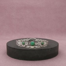 fred harvey era sterling silver turquoise thunderbird cuff bracelet size 5.75in