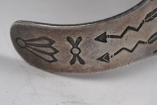 Fred Harvey Era Silver Arrow Signed Native 925 Turquoise Cuff Bracelet 6.5