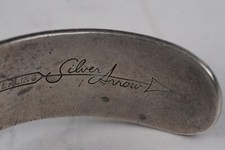 Fred Harvey Era Silver Arrow Signed Native 925 Turquoise Cuff Bracelet 6.5