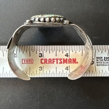 LARGE NATIVE AMERICAN NAVAJO TURQUOISE & STERLING FRED HARVEY ERA CUFF - Additional view 13