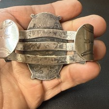 LARGE NATIVE AMERICAN NAVAJO TURQUOISE & STERLING FRED HARVEY ERA CUFF - Additional view 6