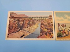 Vintage Fred Harvey Postcards First Santa Fe Train and Navajo Bridge - Additional view 2