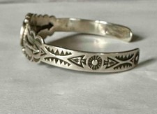 Fred Harvey Era Maisel's Indian Trading Post Sterling & Green Turquoise Bracelet - Additional view 3