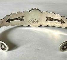 Fred Harvey Era Maisel's Indian Trading Post Sterling & Green Turquoise Bracelet - Additional view 7