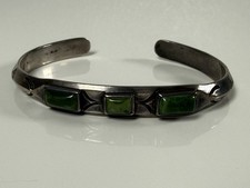 Navajo Fred Harvey Era Silver Cerrillos Turquoise Whirling Log Cuff - Additional view 3