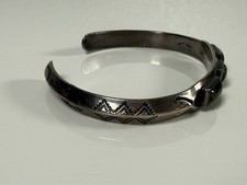 Navajo Fred Harvey Era Silver Cerrillos Turquoise Whirling Log Cuff - Additional view 8