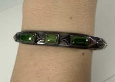 Navajo Fred Harvey Era Silver Cerrillos Turquoise Whirling Log Cuff