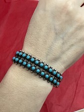 Fred Harvey Bell Trading Sterling Silver 925 Turquoise Cuff Bracelet - Additional view 1