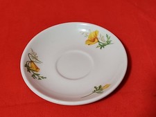ATSF Santa Fe Railroad Syracuse China California Poppy Fred Harvey Cup & Saucer  - Additional view 1