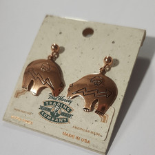 Copper Bear Earrings Fred Harvey Trading Company Made In Usa - Additional view 1