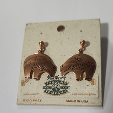 Copper Bear Earrings Fred Harvey Trading Company Made In Usa