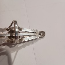 Vintage Navajo Sterling Silver Turquoise Bar Ring Fred Harvey Era Thunderbird  - Additional view 4