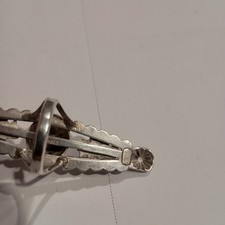 Vintage Navajo Sterling Silver Turquoise Bar Ring Fred Harvey Era Thunderbird  - Additional view 5