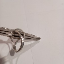 Vintage Navajo Sterling Silver Turquoise Bar Ring Fred Harvey Era Thunderbird  - Additional view 6