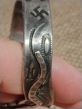 Navajo Fred Harvey Era 1930's Green Turquoise Rattlesnake Whirling Log Silver... - Additional view 18