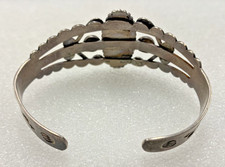 Vintage Fred Harvey era native sterling silver turquoise cuff bracelet - 49B - Additional view 2