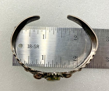 Vintage Fred Harvey era native sterling silver turquoise cuff bracelet - 49B - Additional view 6