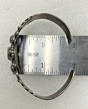 Vintage Fred Harvey era native sterling silver turquoise cuff bracelet - 49B - Additional view 7