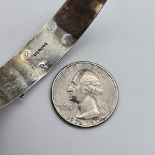 VTG Fred Harvey Navajo Green Turquoise Stamped Sterling Silver Cuff Bangle 6.37