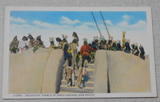 The Estufa Pueblo of Santo Domingo New Mexico postcard Fred Harvey Restaurant
