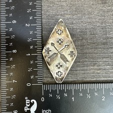 Large Vtg 1940s Fred Harvey Era Native American Sterling Navajo Stamped Earrings - Additional view 5