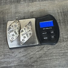 Large Vtg 1940s Fred Harvey Era Native American Sterling Navajo Stamped Earrings - Additional view 6