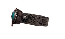Vintage 50/60s Fred Harvey Era Sterling Silver Turquoise Cuff Bracelet - Additional view 4