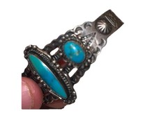 Vintage 50/60s Fred Harvey Era Sterling Silver Turquoise Cuff Bracelet - Additional view 6
