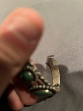 VTG Sterling Silver Turquoise BELL TRADING POST Cuff Bracelet Fred Harvey - Additional view 11