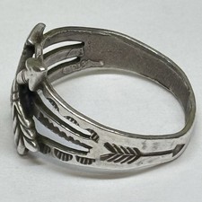 Atq Fred Harvey Era Navajo Hand Made Sterling Silver Crossed Arrows Ring Size 8 - Additional view 4